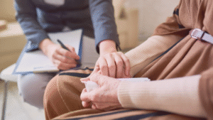 Pessoa em atendimento psicológico